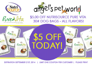 NutriSource, Coupon, Angels Pet World, Hudson, WI