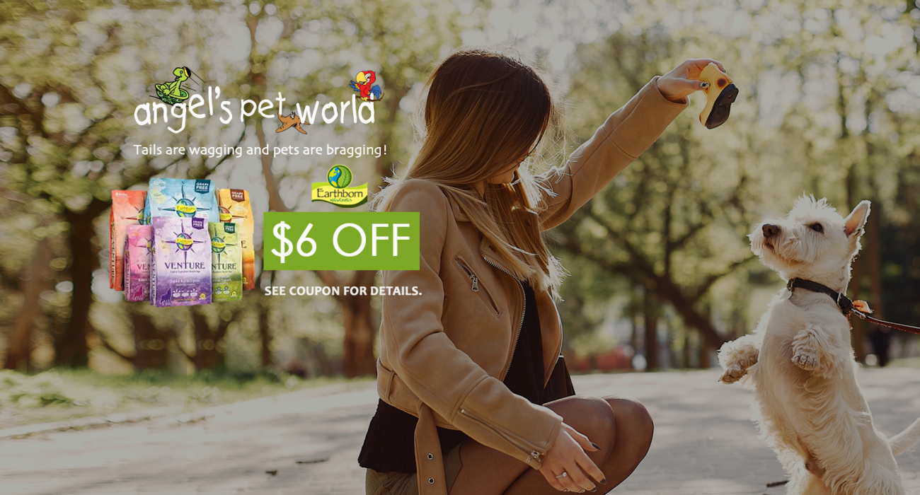 Earthborn Venture Dog Food $2 off 4 lb. bag $4 off 12.5 lb. bag $6 off 24 lb. bag
